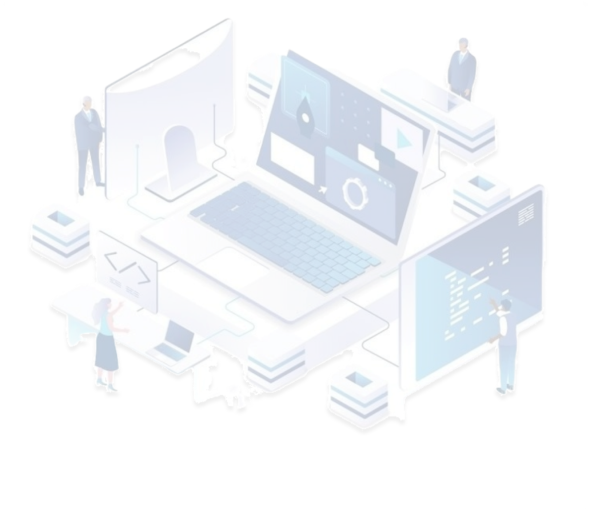 Technology and coding illustration showing digital workspace